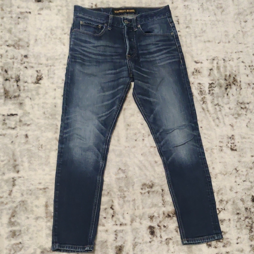 Express Men's Dark Blue Slim Jeans